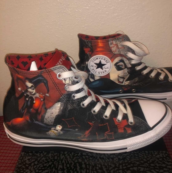 Harley's Quinn High Top Converse - Picture 2 of 5